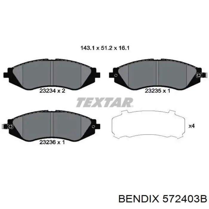 572403B Jurid/Bendix Колодки передние