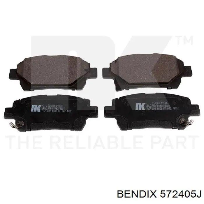 Передние тормозные колодки 572405J Jurid/Bendix