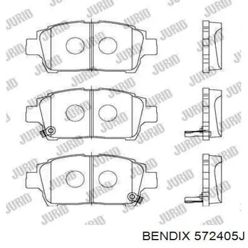 Передние тормозные колодки 572405J Jurid/Bendix