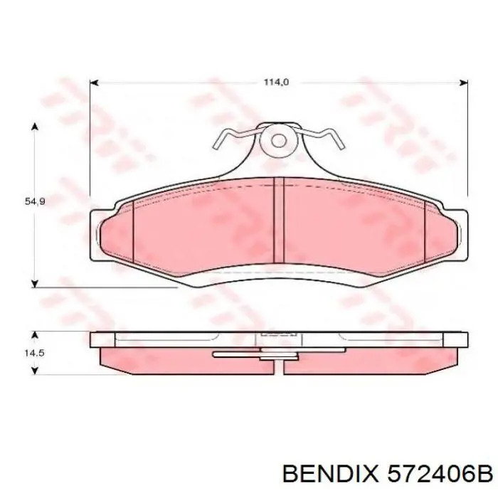 Купить 572406B Jurid/Bendix Колодки тормозные задние, дисковые