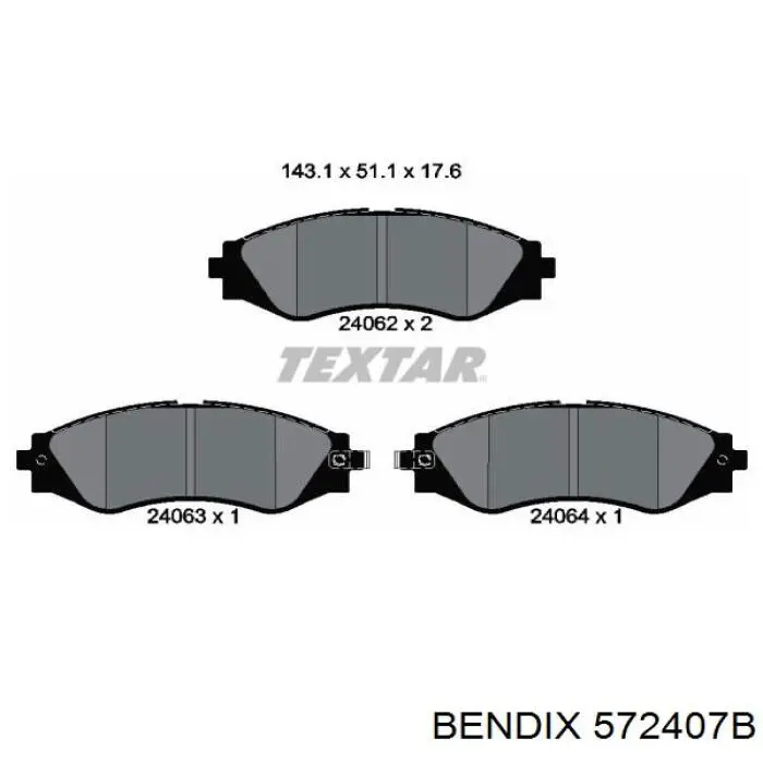 Передние тормозные колодки 572407B Jurid/Bendix