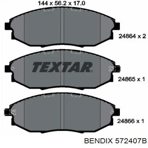 Колодки Jurid/Bendix 572407B цена, от 21.14 USD