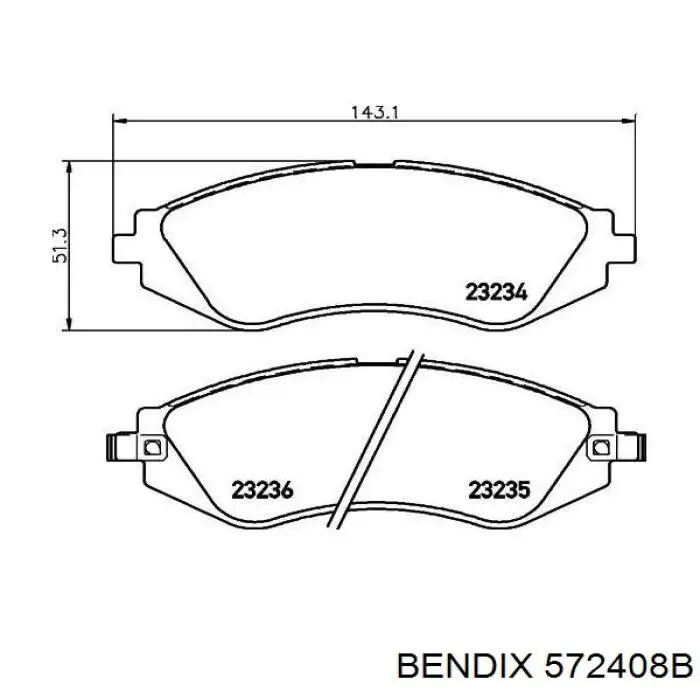 Передние тормозные колодки 572408B Jurid/Bendix