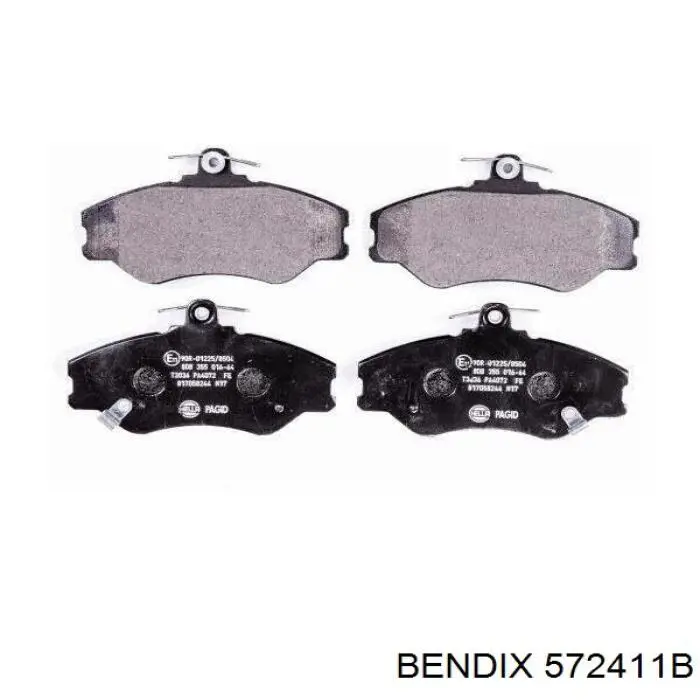 Передние тормозные колодки 572411B Jurid/Bendix