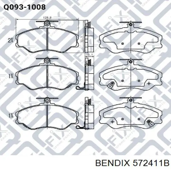 572411B Jurid/Bendix Колодки передние