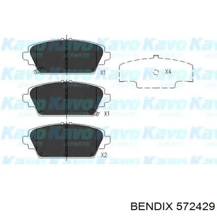 Передние тормозные колодки 572429 Jurid/Bendix