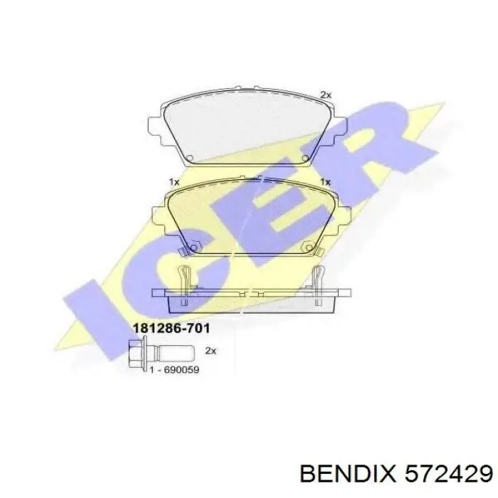 Тормозные колодки Jurid/Bendix 572429