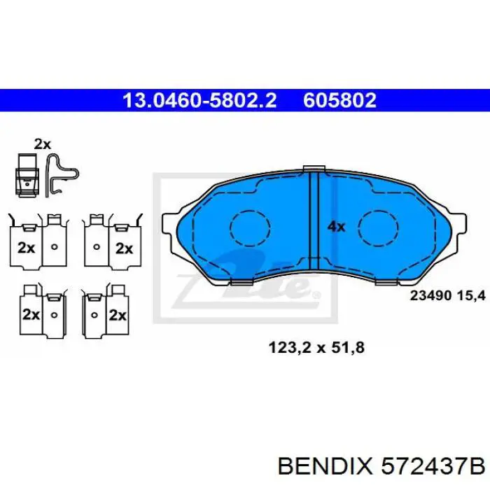 Тормозные колодки Jurid/Bendix 572437B