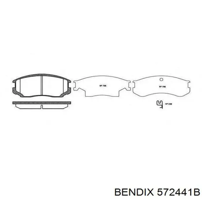 572441B Jurid/Bendix колодки тормозные передние дисковые