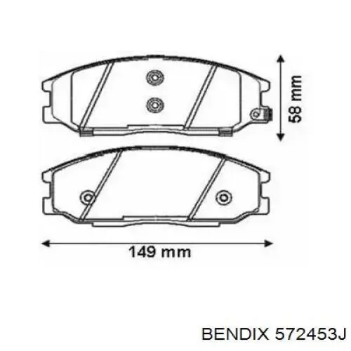 Передние тормозные колодки 572453J Jurid/Bendix