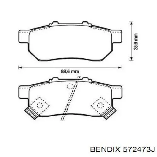 Задние тормозные колодки 572473J Jurid/Bendix