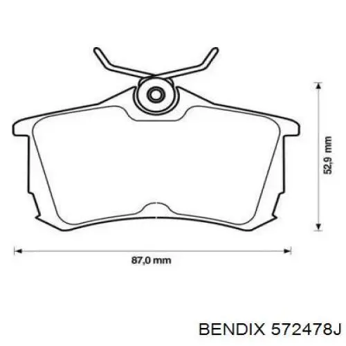 Задние тормозные колодки 572478J Jurid/Bendix