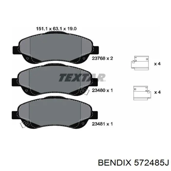 Колодки Jurid/Bendix 572485J цена, от 25.22 USD