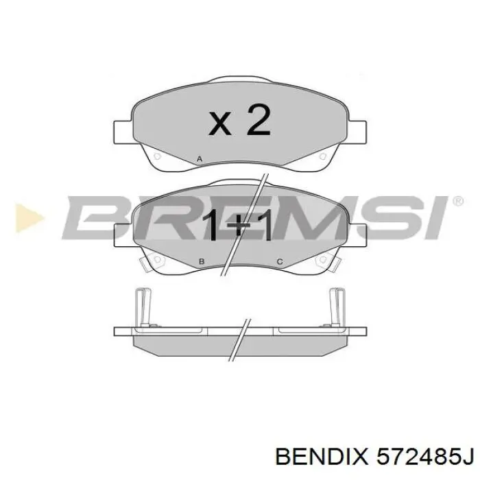 Передние тормозные колодки 572485J Jurid/Bendix