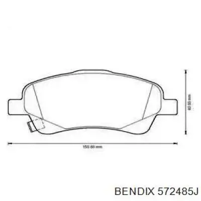 Передние тормозные колодки 572485J Jurid/Bendix