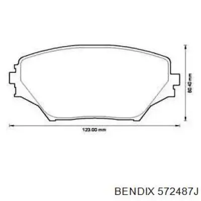 Передние тормозные колодки 572487J Jurid/Bendix