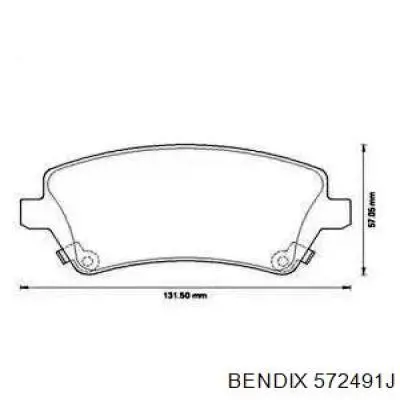 Передние тормозные колодки 572491J Jurid/Bendix