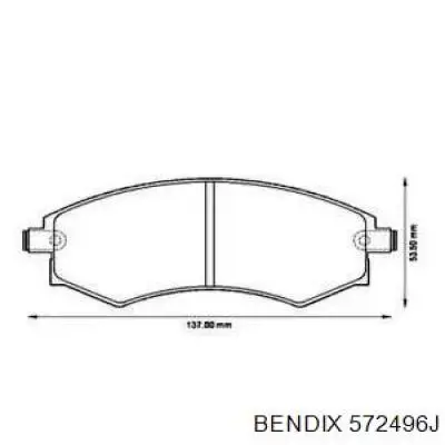 Передние тормозные колодки 572496J Jurid/Bendix