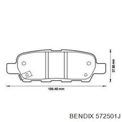 Задние тормозные колодки 572501J Jurid/Bendix