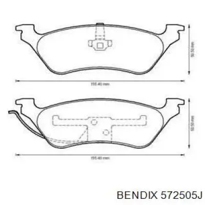 Задние тормозные колодки 572505J Jurid/Bendix