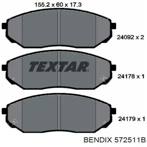 Колодки Jurid/Bendix 572511B цена, от 22.86 USD