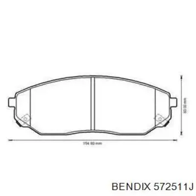 Передние тормозные колодки 572511J Jurid/Bendix