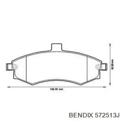 572513J Jurid/Bendix колодки тормозные передние дисковые