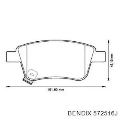 Задние тормозные колодки 572516J Jurid/Bendix