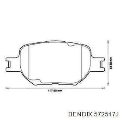 Передние тормозные колодки 572517J Jurid/Bendix