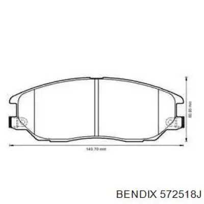 Передние тормозные колодки 572518J Jurid/Bendix