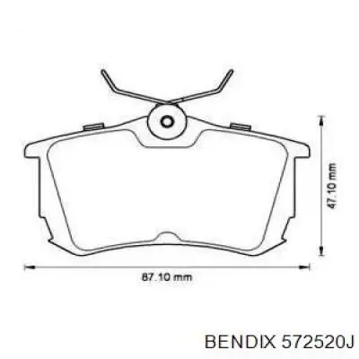 Задние тормозные колодки 572520J Jurid/Bendix