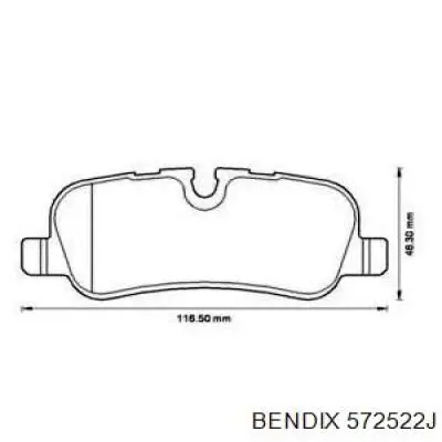 Задние тормозные колодки 572522J Jurid/Bendix