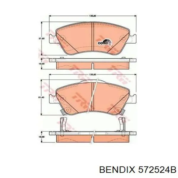 572524B Jurid/Bendix Колодки передние