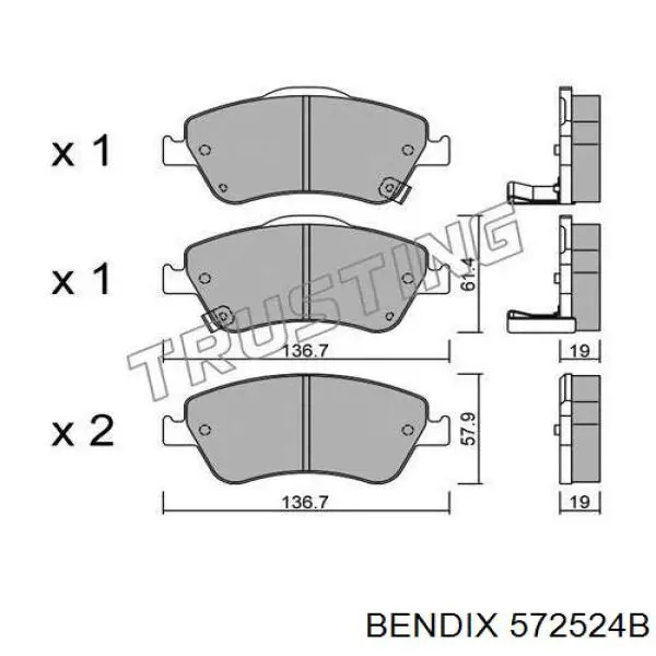 Колодки Jurid/Bendix 572524B цена, от 20.78 USD