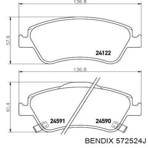 Колодки Jurid/Bendix 572524J цена, от 27.51 USD