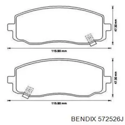 572526J Jurid/Bendix колодки тормозные передние дисковые