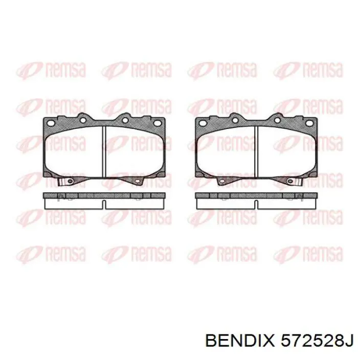 Передние тормозные колодки 572528J Jurid/Bendix