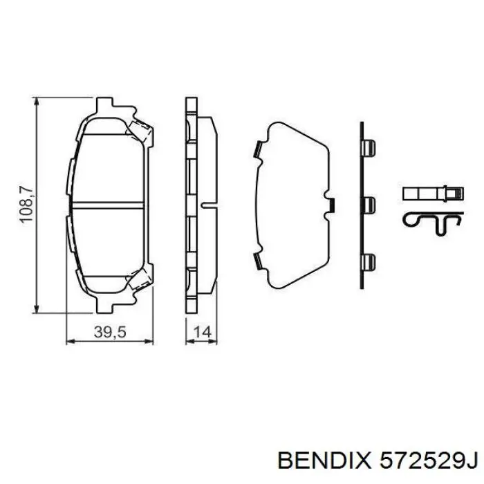 Задние тормозные колодки 572529J Jurid/Bendix