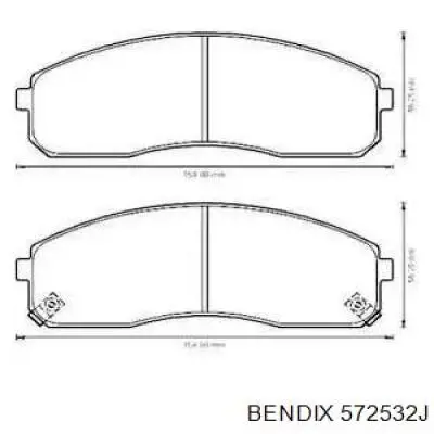 Передние тормозные колодки 572532J Jurid/Bendix