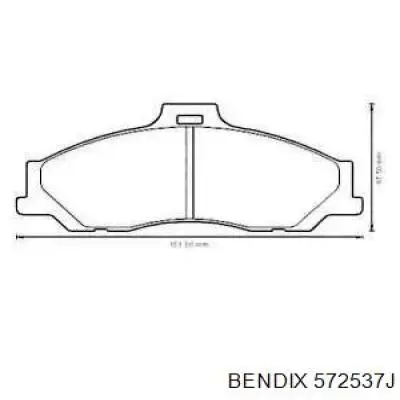 Передние тормозные колодки 572537J Jurid/Bendix