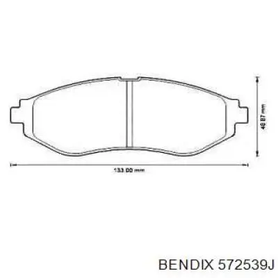 572539J Jurid/Bendix колодки тормозные передние дисковые