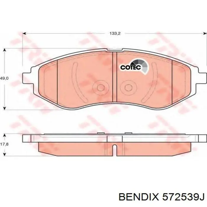 Купить 572539J Jurid/Bendix Колодки тормозные