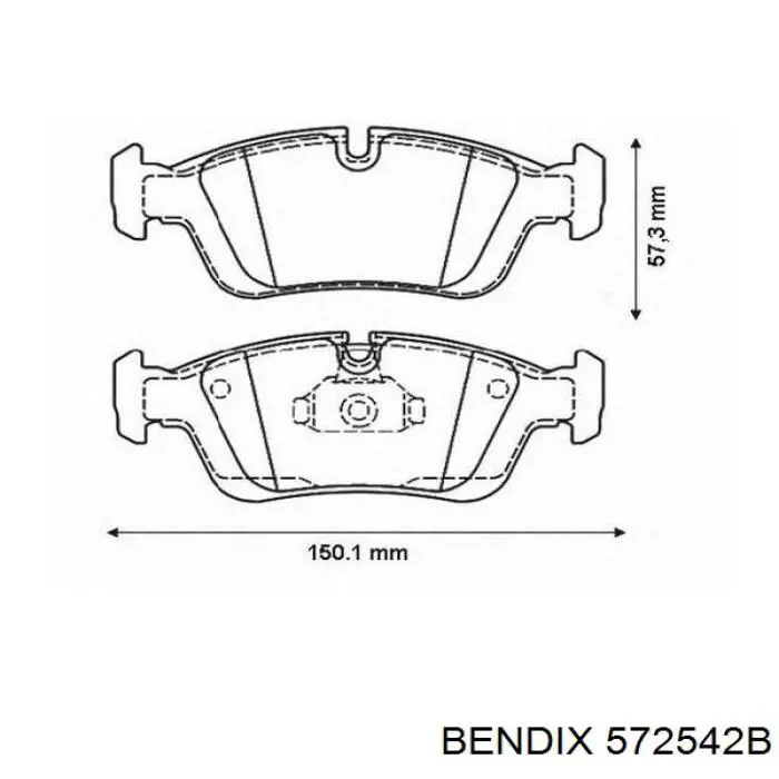 Передние тормозные колодки 572542B Jurid/Bendix