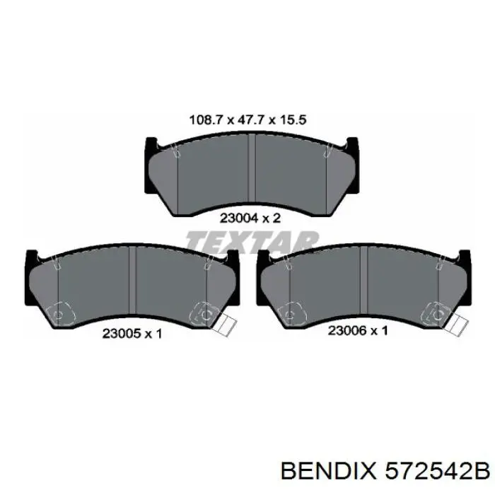 572542B Jurid/Bendix Колодки передние