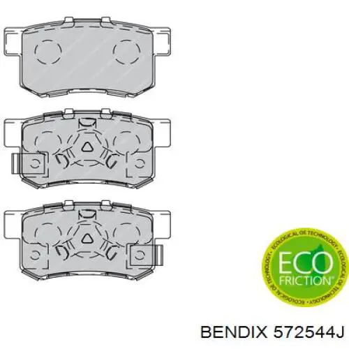 Задние тормозные колодки 572544J Jurid/Bendix