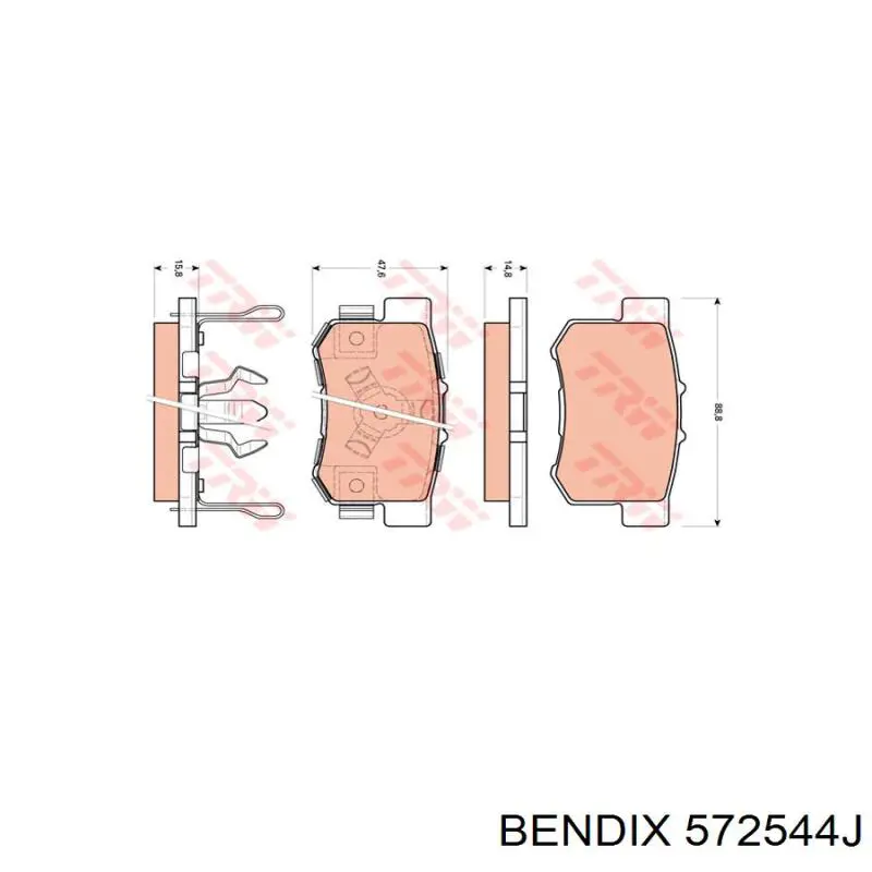 Задние дисковые колодки Jurid/Bendix 572544J