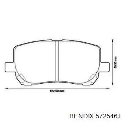 Передние тормозные колодки 572546J Jurid/Bendix