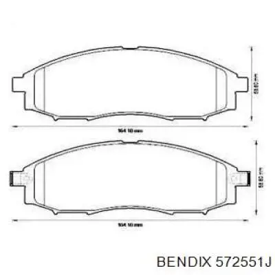572551J Jurid/Bendix передние тормозные колодки