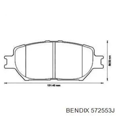 Передние тормозные колодки 572553J Jurid/Bendix