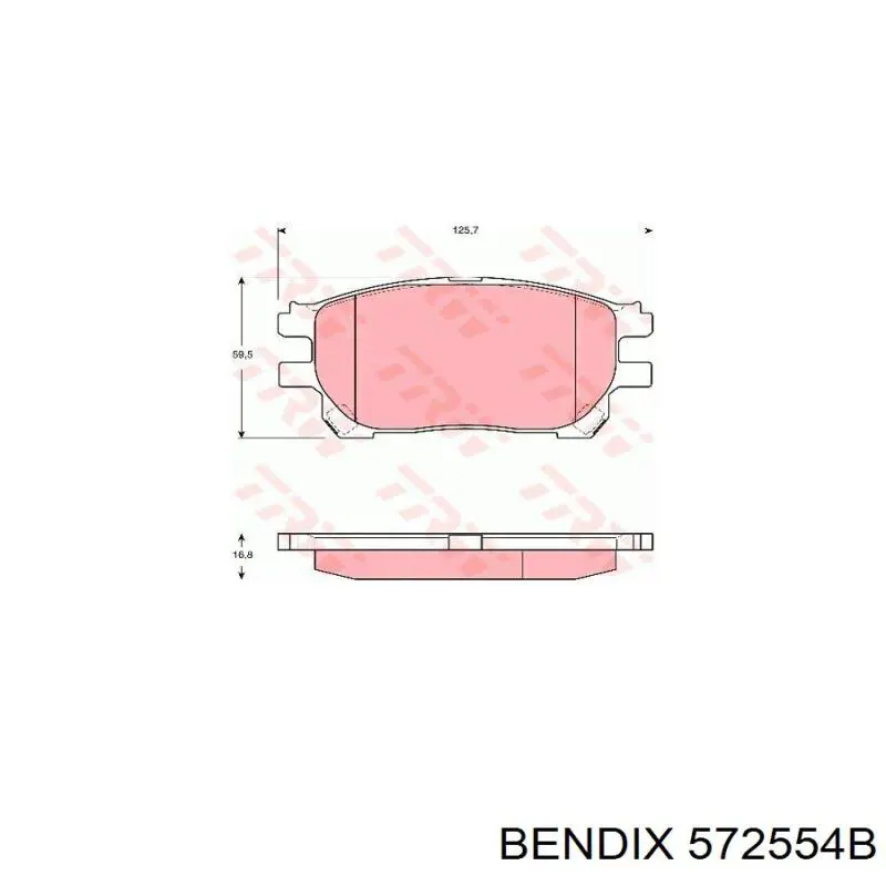 Тормозные колодки Jurid/Bendix 572554B